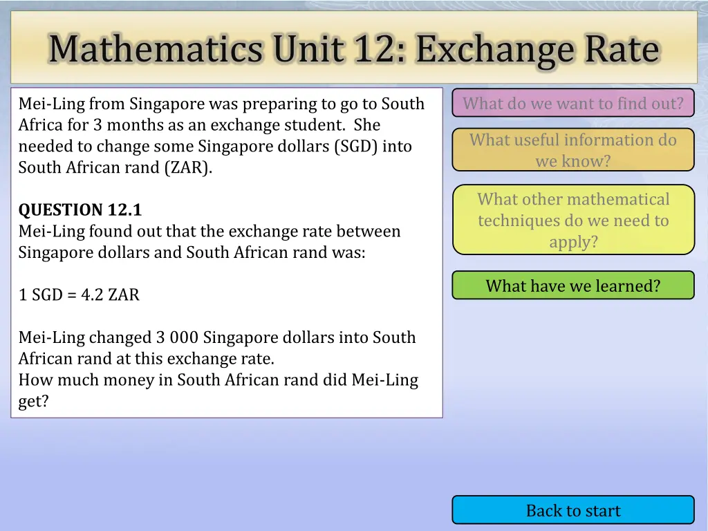 mathematics unit 12 exchange rate 4