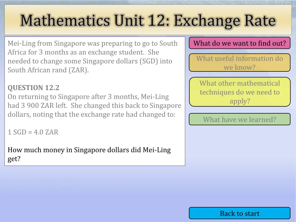 mathematics unit 12 exchange rate 6