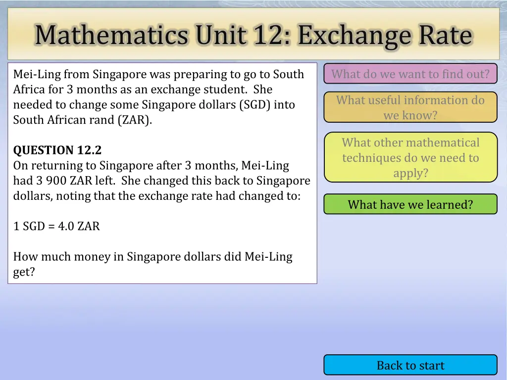 mathematics unit 12 exchange rate 9