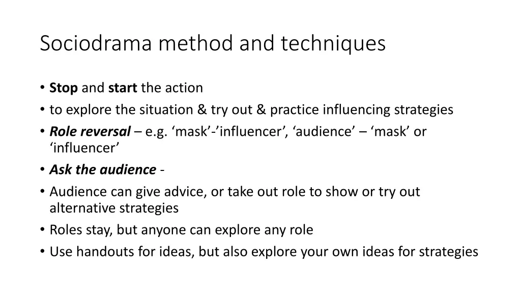 sociodrama method and techniques