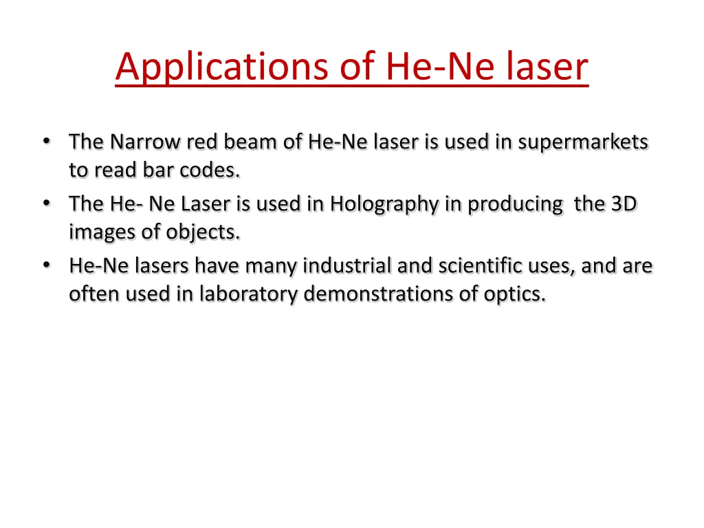 applications of he ne laser