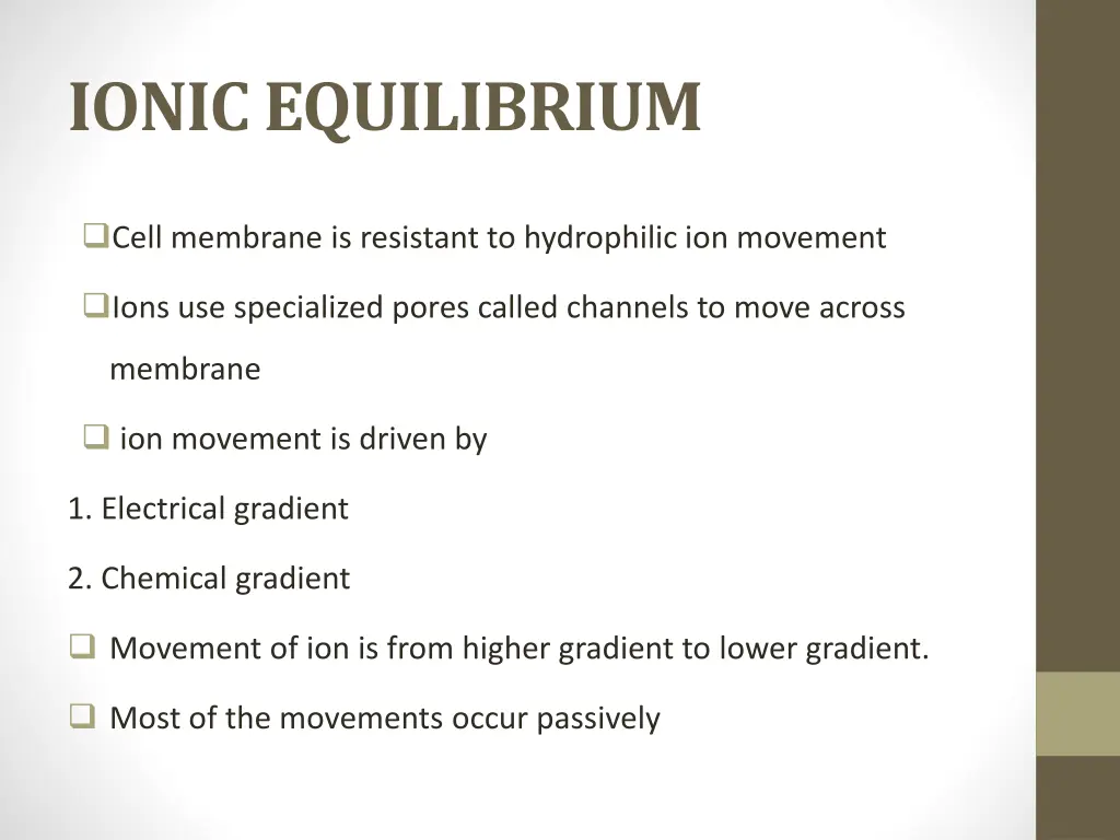 ionic equilibrium