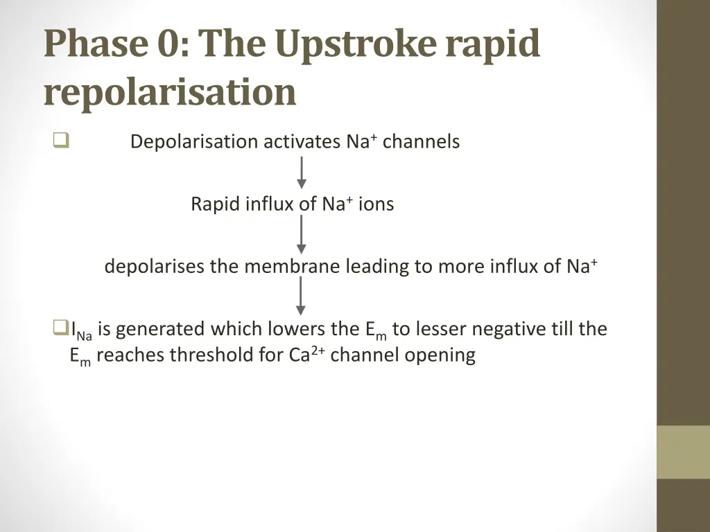 phase 0 the upstroke rapid repolarisation