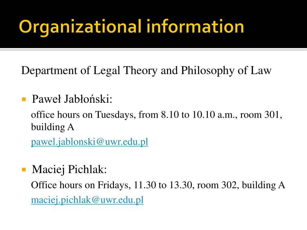 department of legal theory and philosophy of law