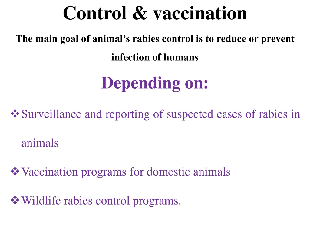 control vaccination