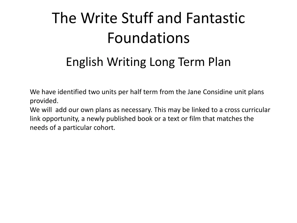 the write stuff and fantastic foundations