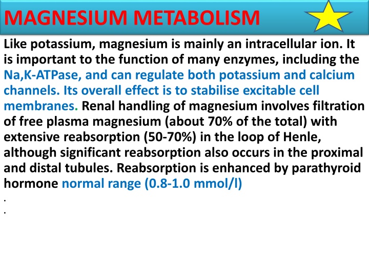 magnesium metabolism like potassium magnesium