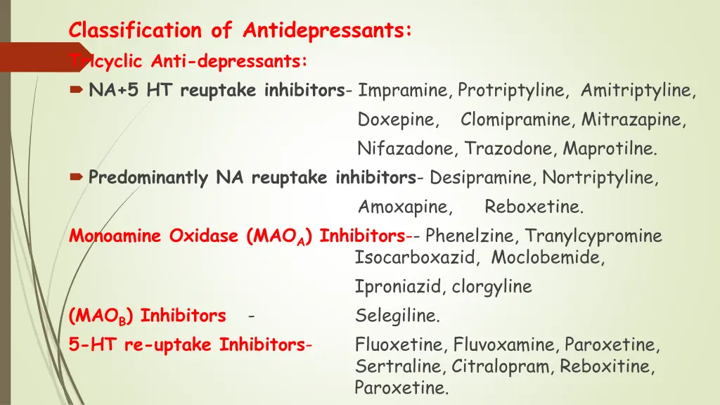 classification of antidepressants tricyclic anti