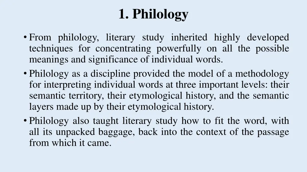 1 philology