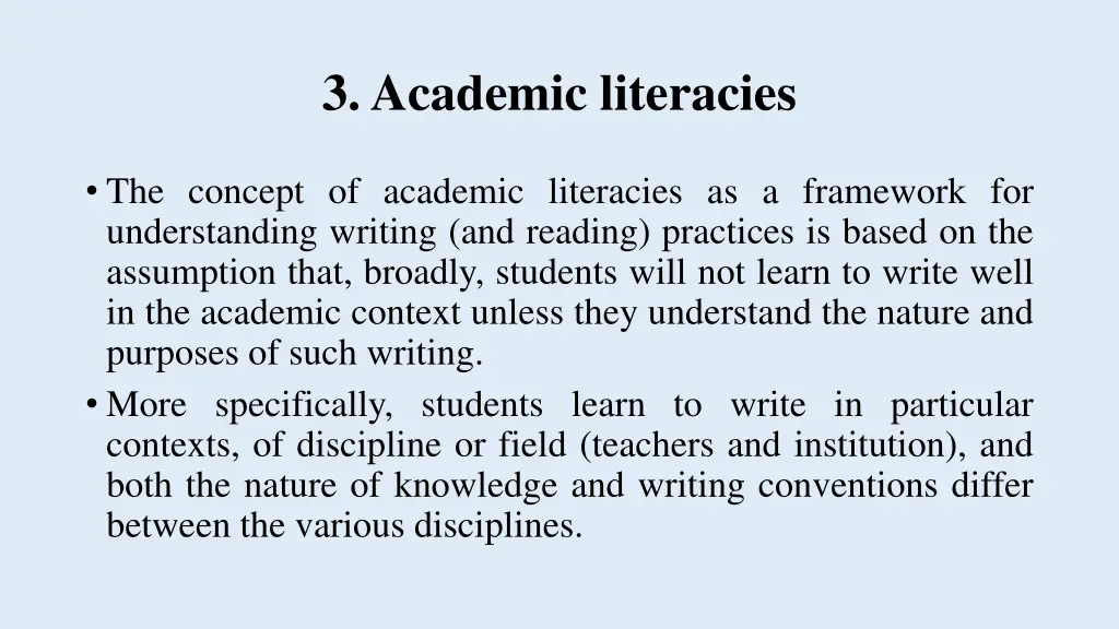 3 academic literacies