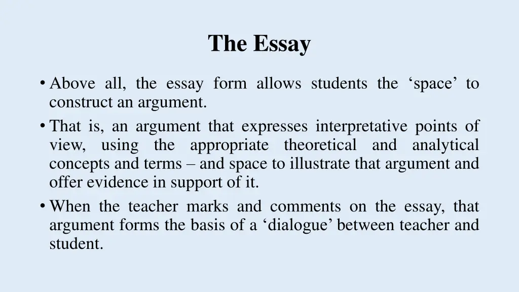 the essay