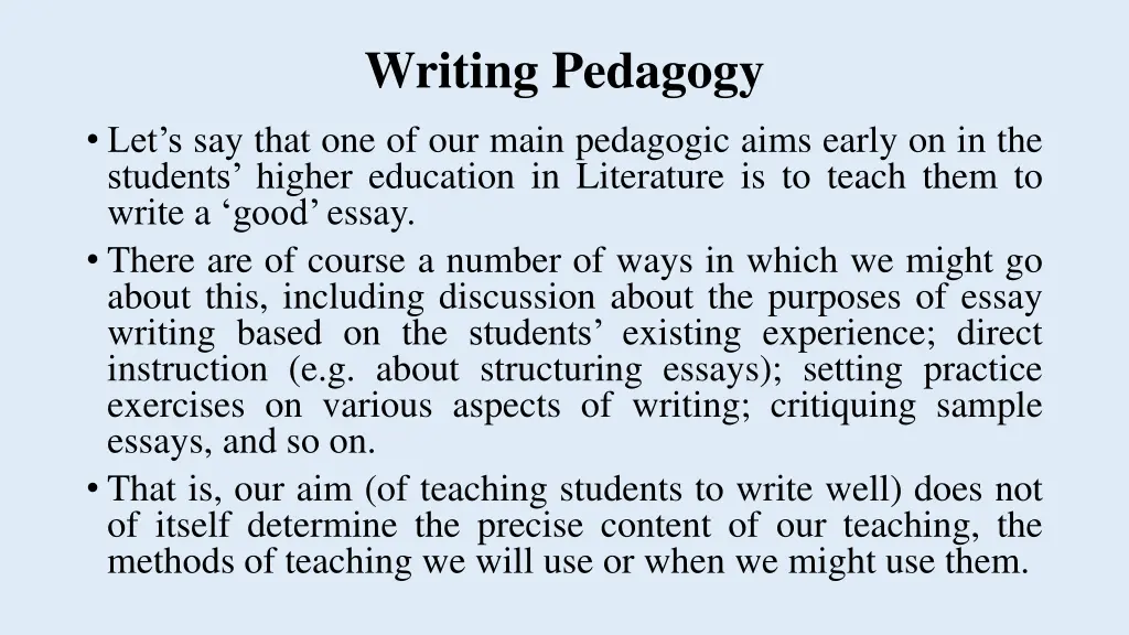 writing pedagogy