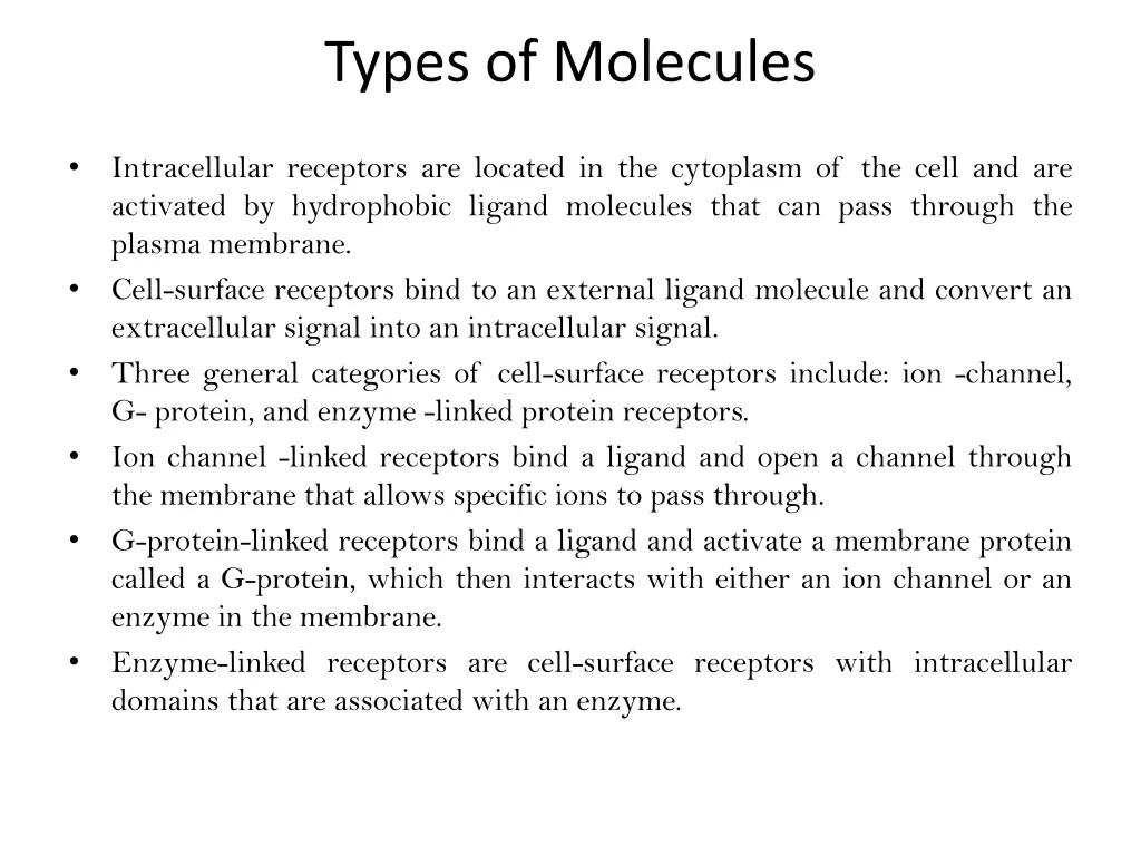 types of molecules