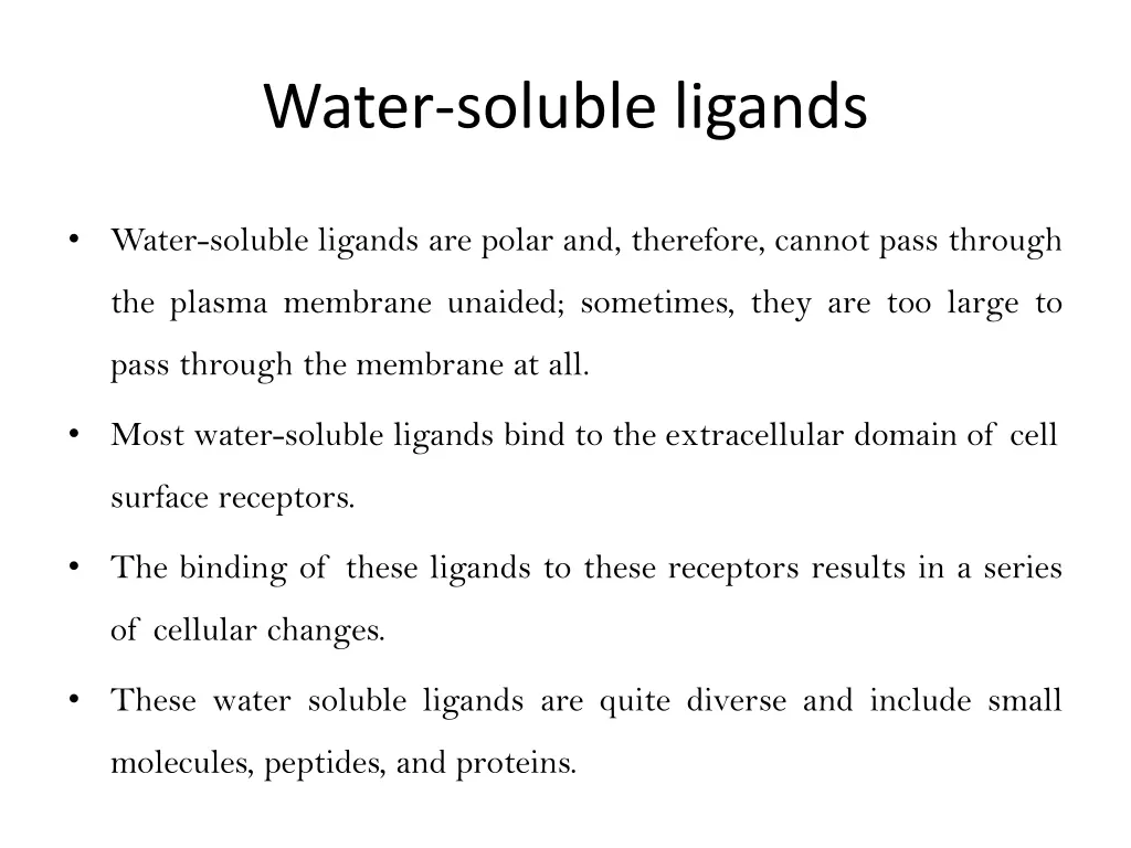 water soluble ligands