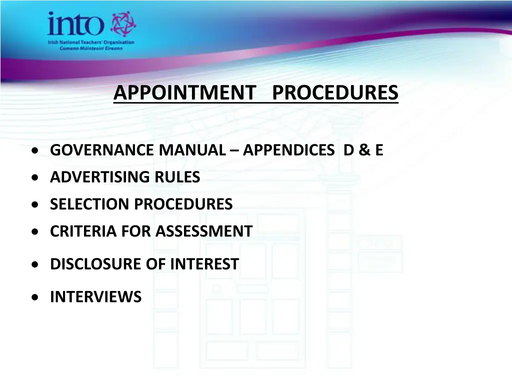 appointment procedures