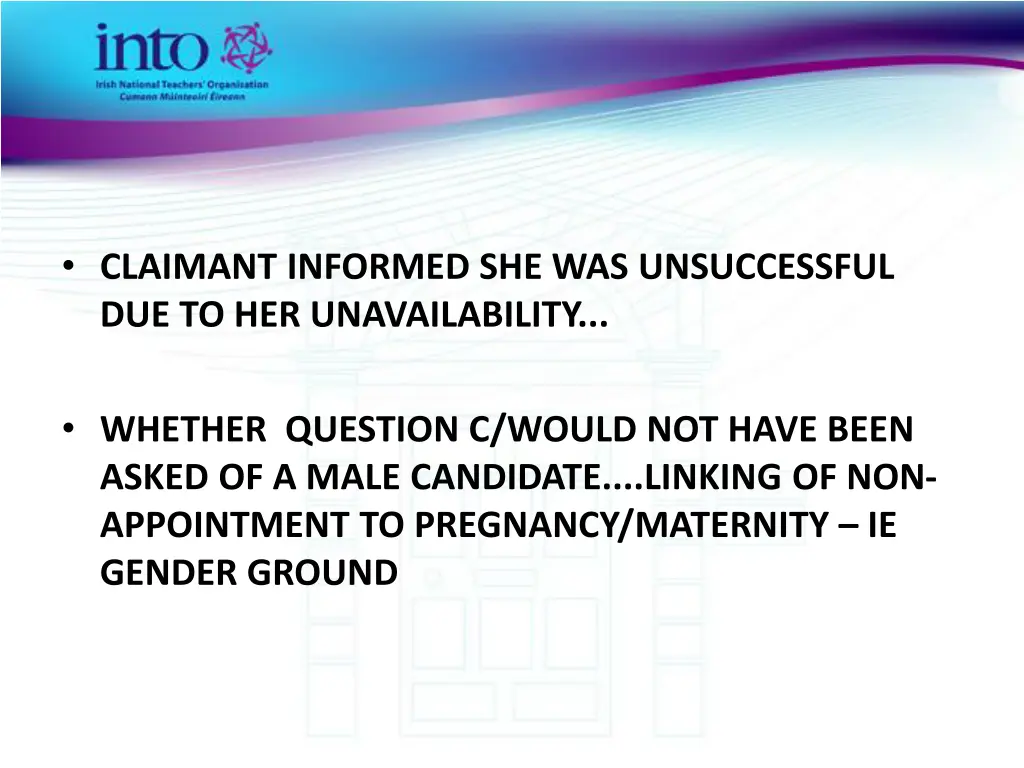 claimant informed she was unsuccessful