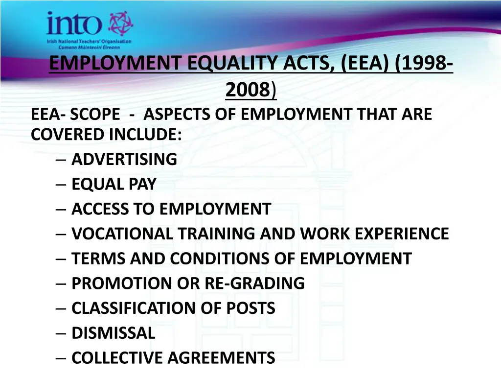 employment equality acts eea 1998 2008 eea scope