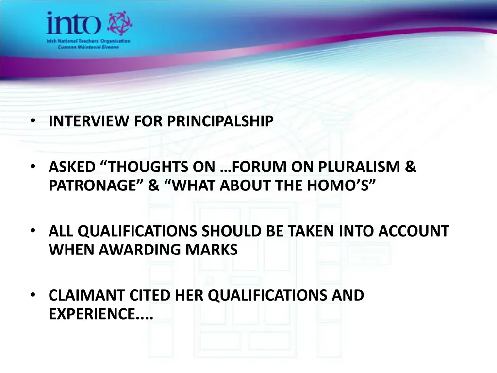 interview for principalship