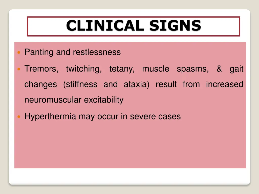 clinical signs