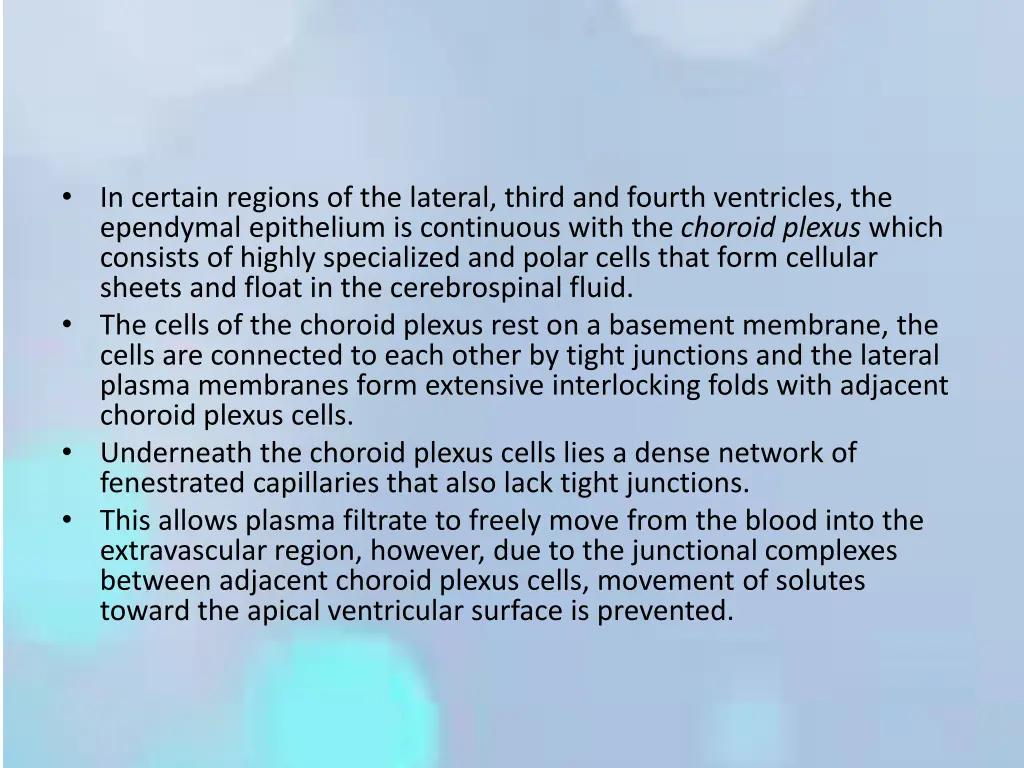 in certain regions of the lateral third