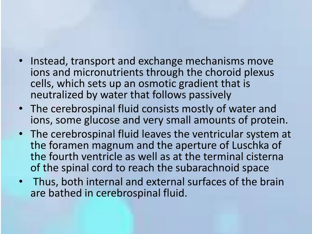 instead transport and exchange mechanisms move