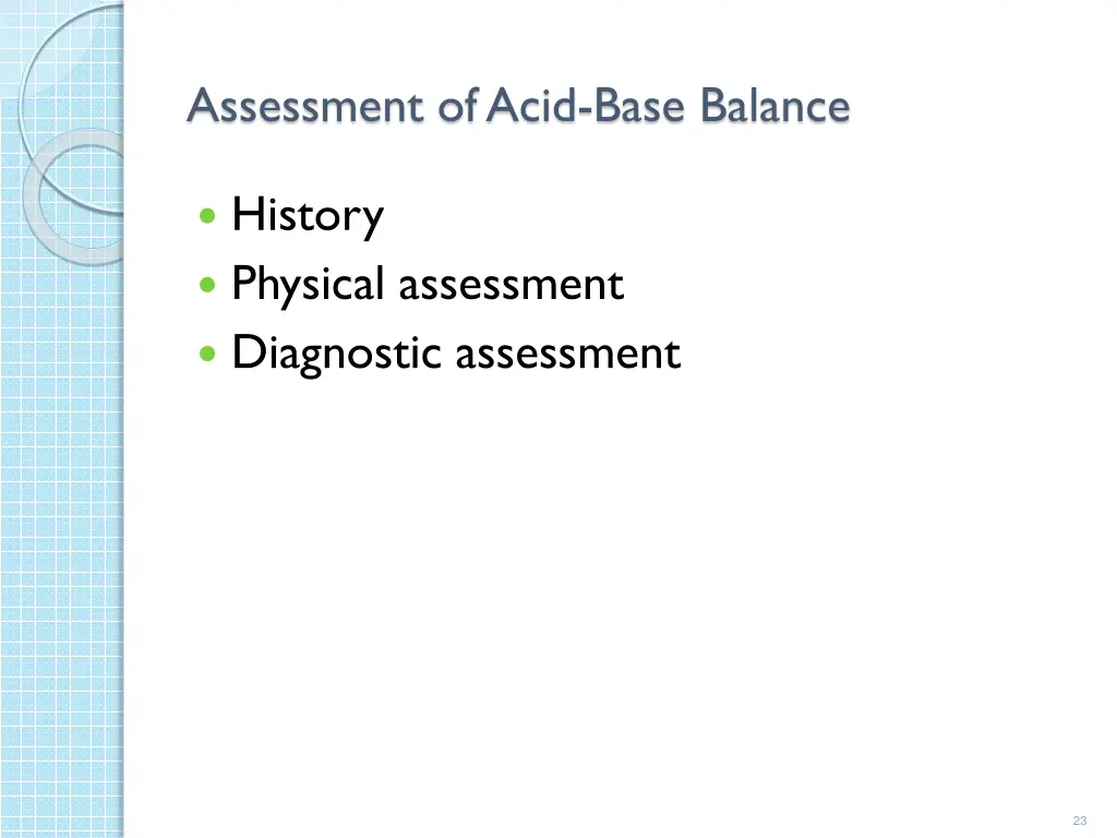 assessment of acid base balance