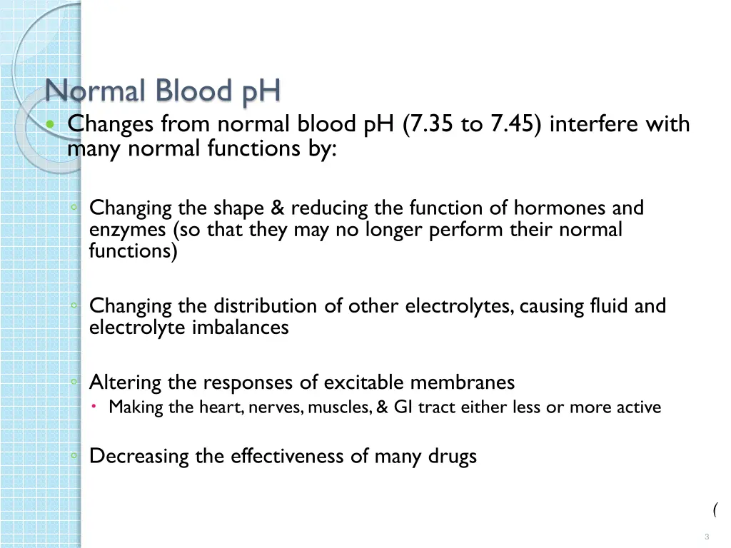 normal blood ph changes from normal blood