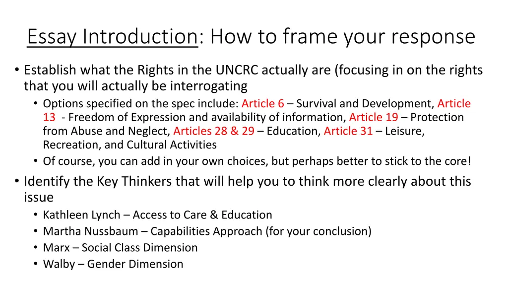 essay introduction how to frame your response