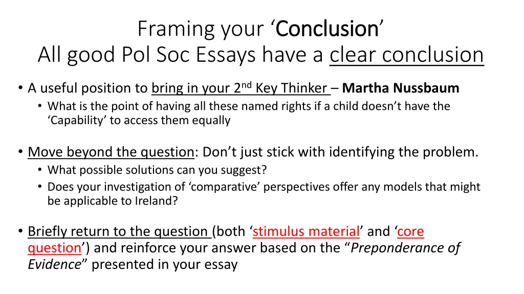 framing your conclusion all good pol soc essays