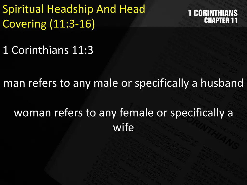 spiritual headship and head covering 11 3 16 1