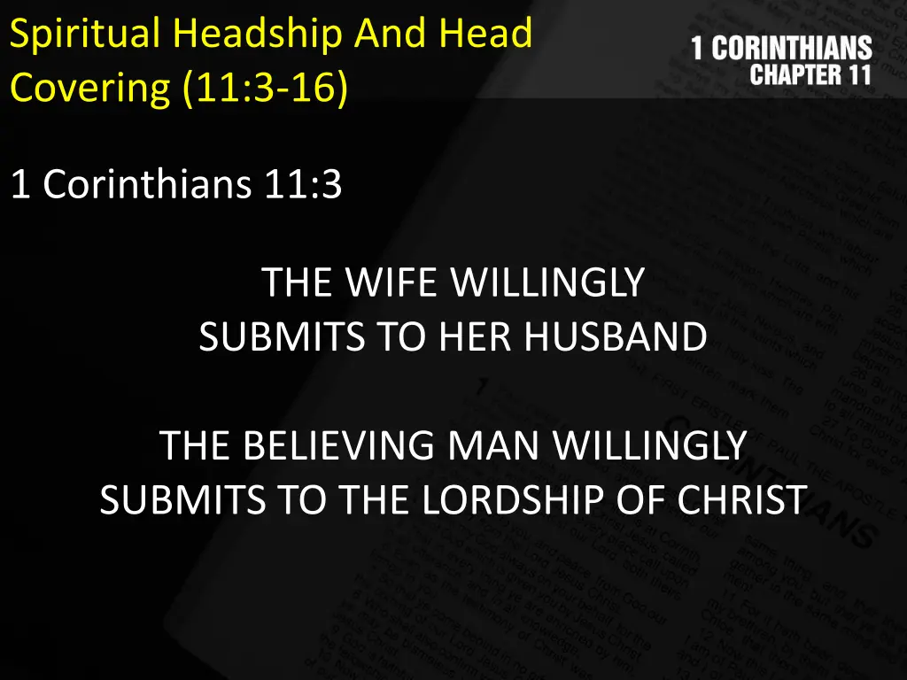 spiritual headship and head covering 11 3 16 4