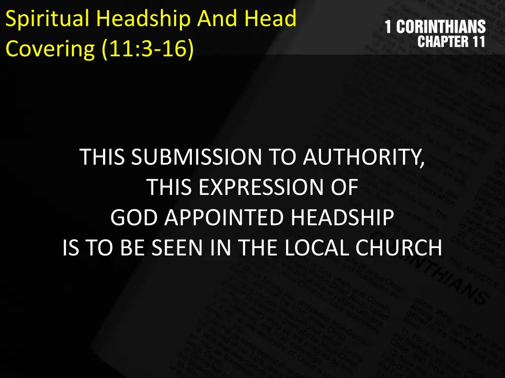 spiritual headship and head covering 11 3 16 5