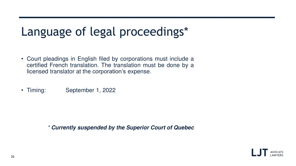 language of legal proceedings 1