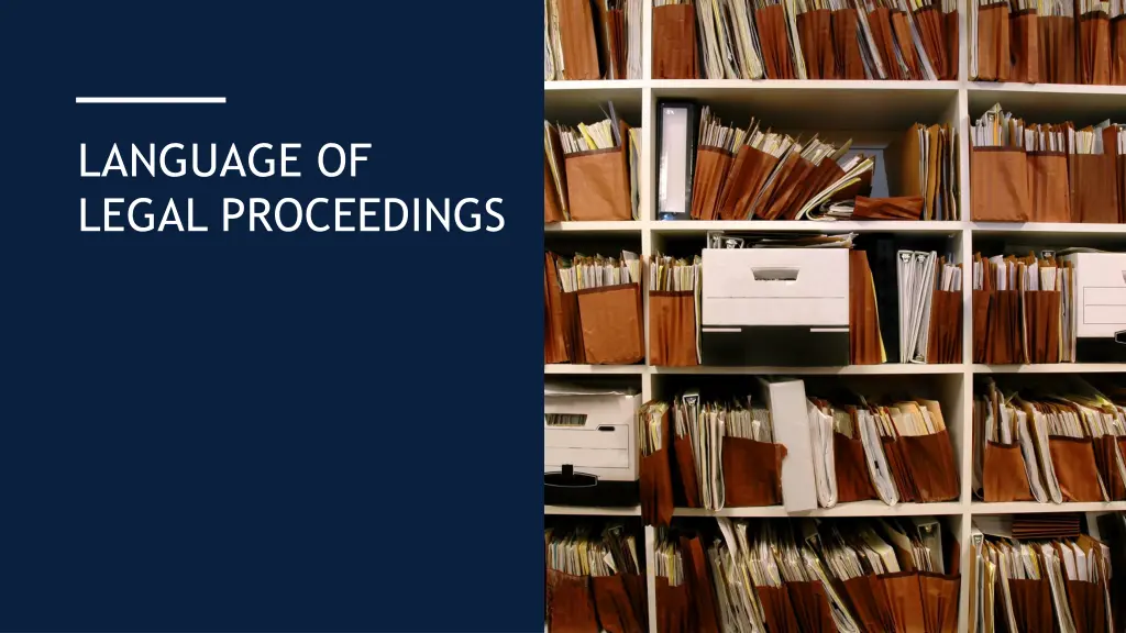 language of legal proceedings