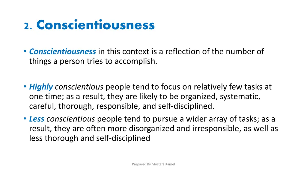 2 conscientiousness