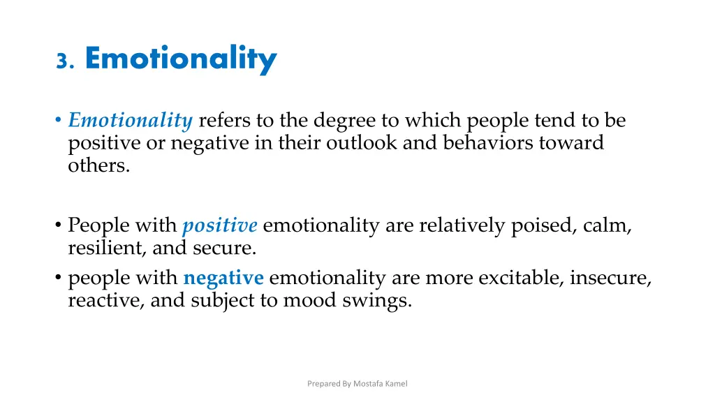 3 emotionality