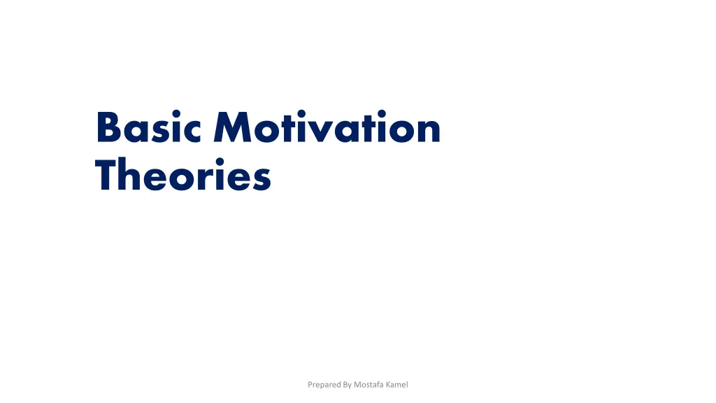 basic motivation theories