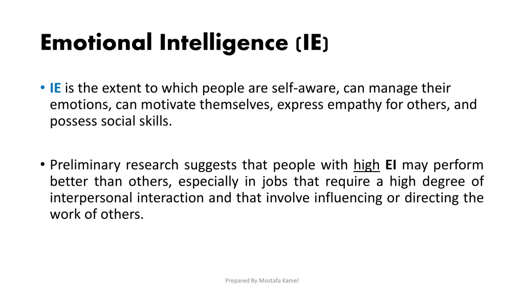 emotional intelligence ie