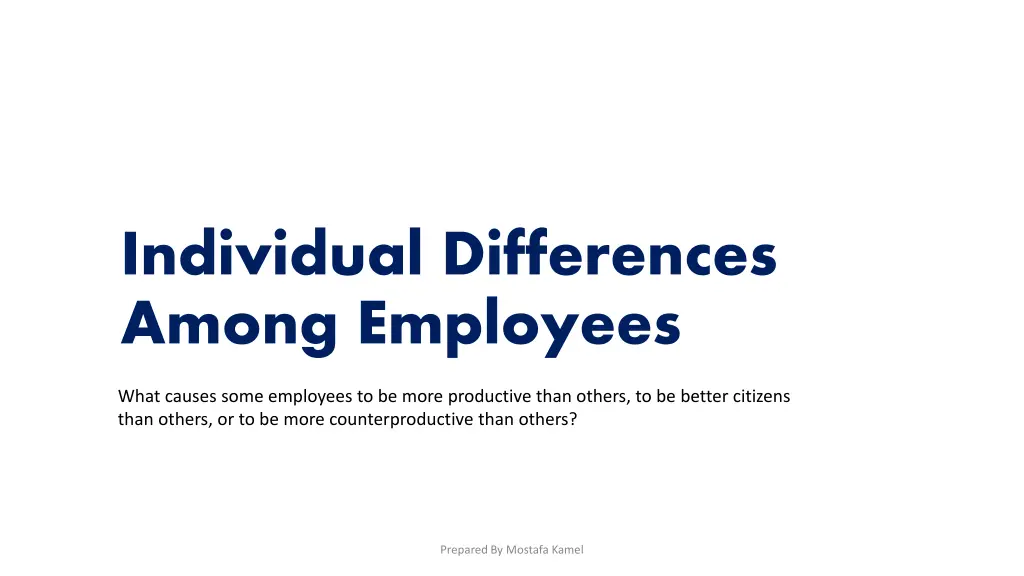 individual differences among employees