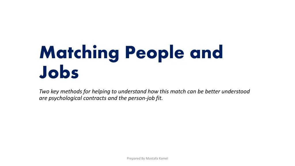 matching people and jobs