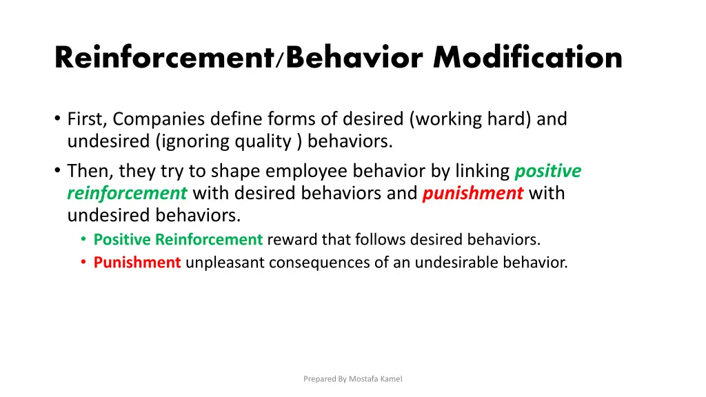 reinforcement behavior modification