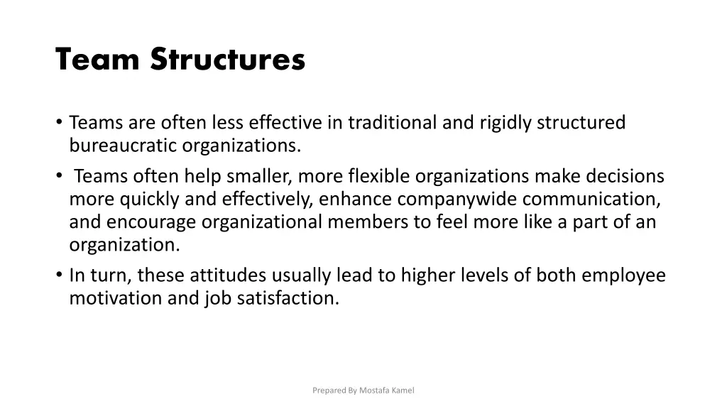 team structures