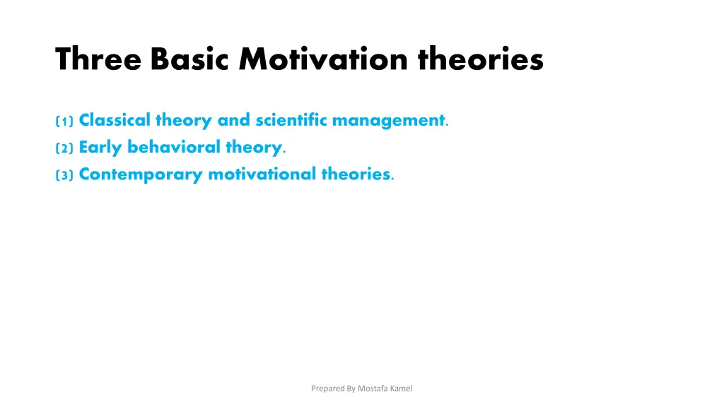 three basic motivation theories