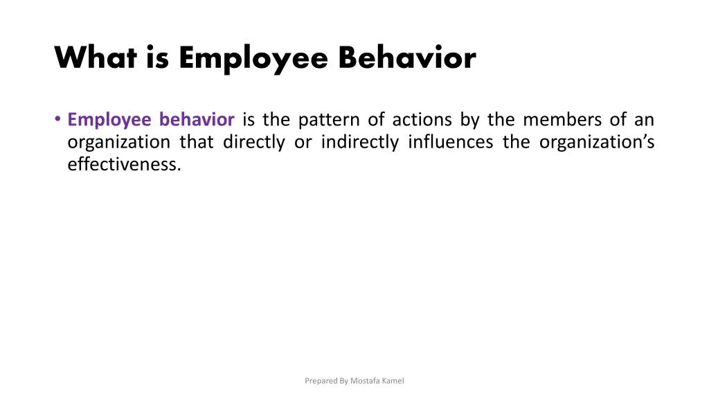 what is employee behavior