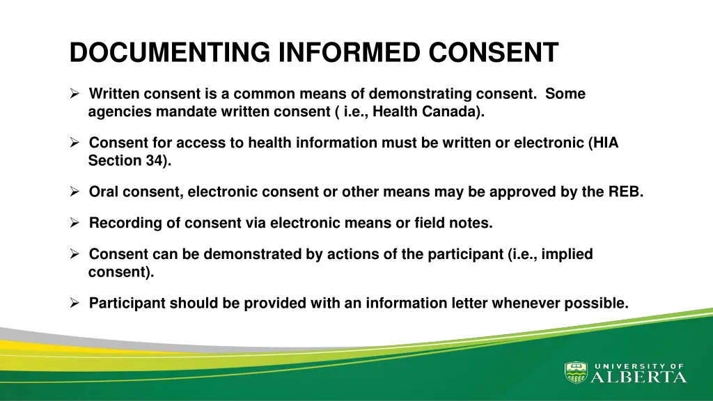 documenting informed consent