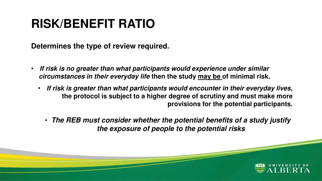 risk benefit ratio