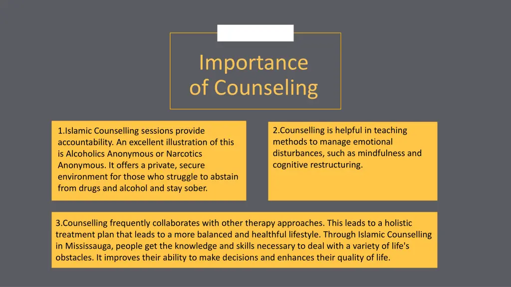 importance of counseling