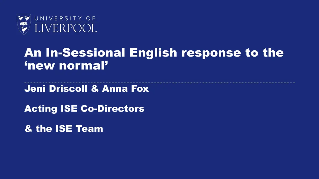 an in sessional english response to the new normal