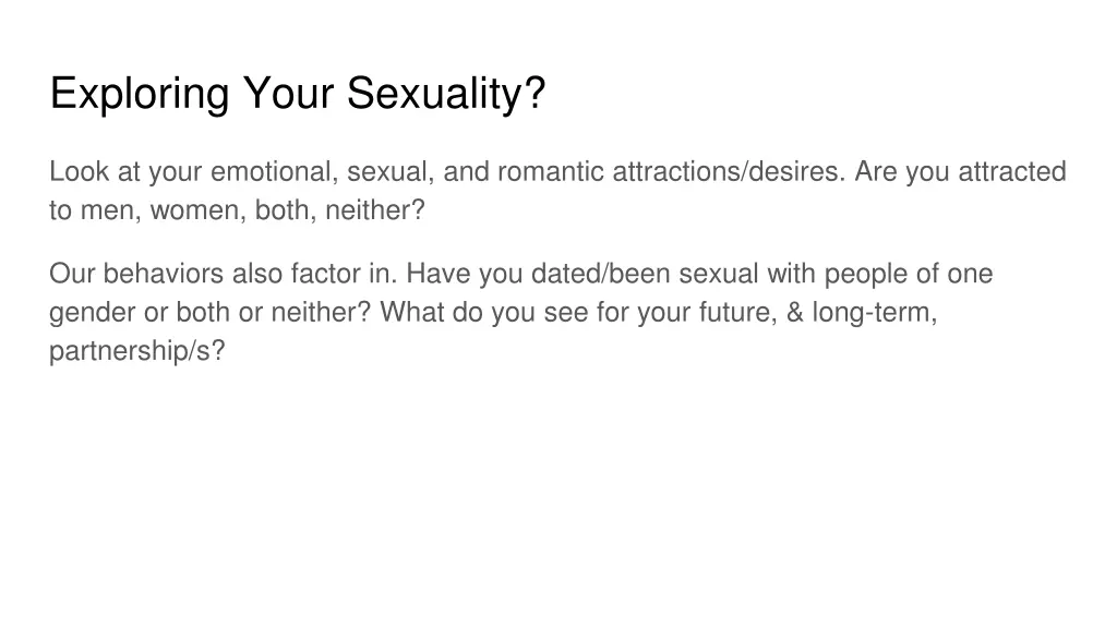 exploring your sexuality