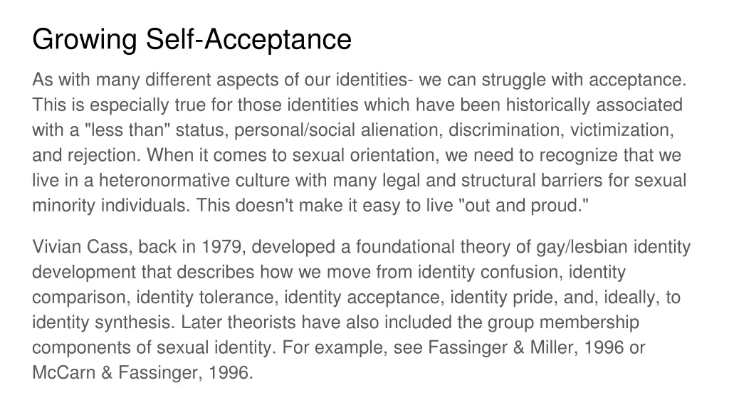 growing self acceptance